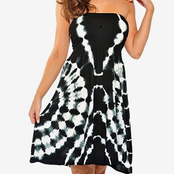 Other - Strapless Tube Top Summer Swim Dress Tye Dye 3X